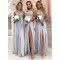 A-Line Lace and Chiffon Floor Length Bridesmaid Dresses 3010450