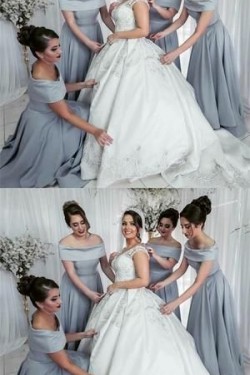 A-Line Off-the-Shoulder Floor Length Bridesmaid Dresses 3010463