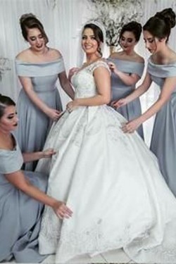 A-Line Off-the-Shoulder Floor Length Bridesmaid Dresses 3010463