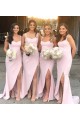 Sheath Long Pink Floor Length Bridesmaid Dresses 3010467