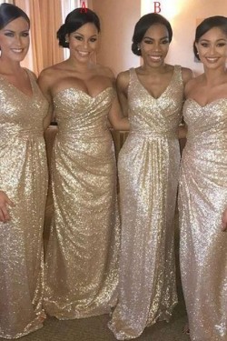 Sequins Long Floor Length Bridesmaid Dresses 3010468