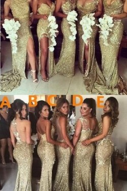 Sheath Sequins Floor Length Bridesmaid Dresses 3010470