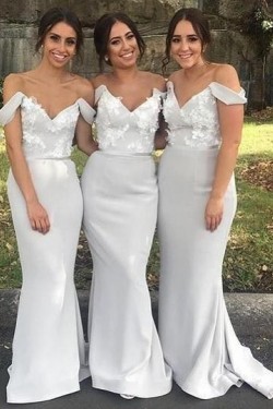 Mermaid Off-the-Shoulder Long Floor Length Bridesmaid Dresses 3010472