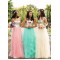 A-Line Sequins and Tulle Floor Length Bridesmaid Dresses 3010476