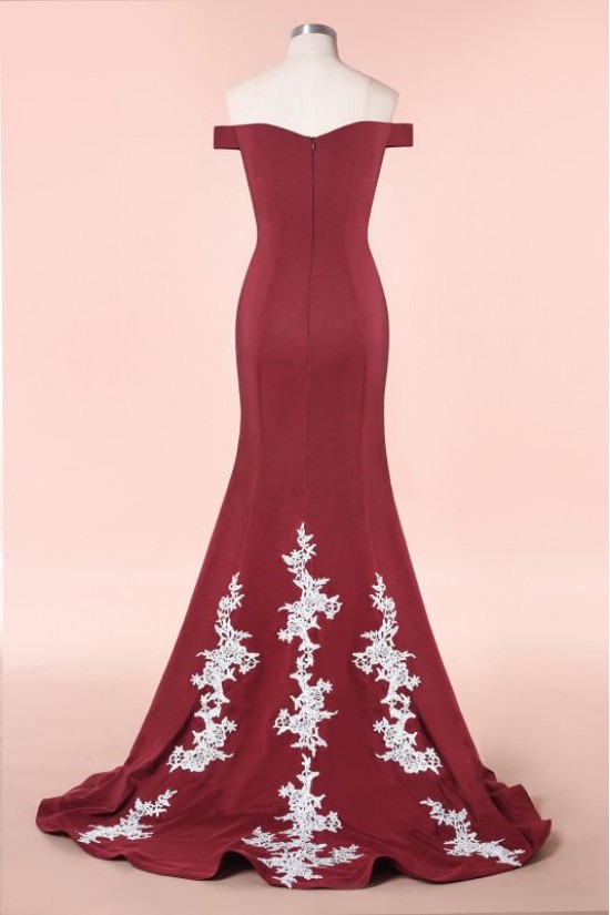 Mermaid Off-the-Shoulder Lace Floor Length Bridesmaid Dresses 3010477