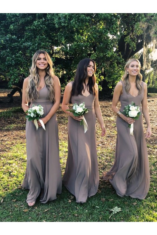 A-Line V-Neck Floor Length Bridesmaid Dresses 3010479 A-Line V-Neck Floor Length Bridesmaid Dresses 3010479