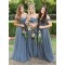 A-Line Off-the-Shoulder Long Floor Length Bridesmaid Dresses 3010483