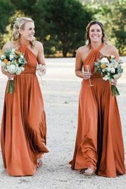 A-Line Long Floor Length Bridesmaid Dresses 3010485