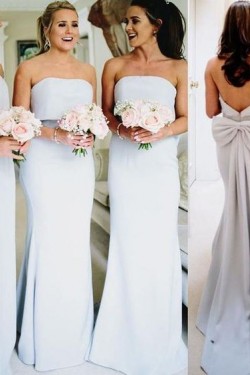 Mermaid Strapless Long Floor Length Bridesmaid Dresses 3010490