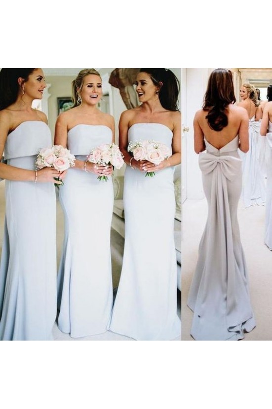 Mermaid Strapless Long Floor Length Bridesmaid Dresses 3010490
