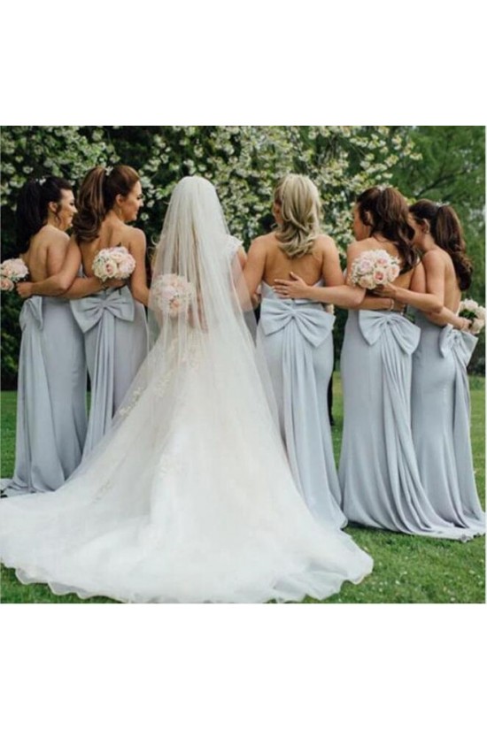 Mermaid Strapless Long Floor Length Bridesmaid Dresses 3010490