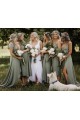 Simple V-Neck Bridesmaid Dresses 3010491