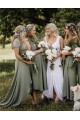 Simple V-Neck Bridesmaid Dresses 3010491