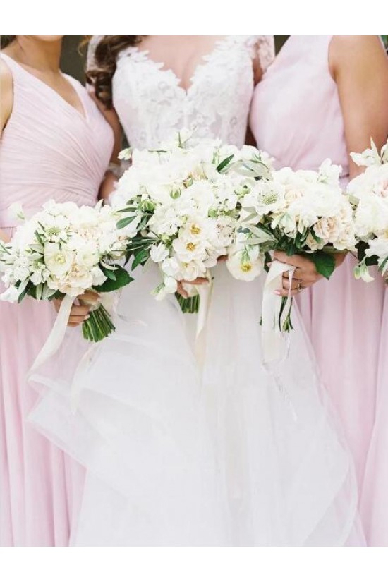 A-Line Long Chiffon Floor Length Bridesmaid Dresses 3010495