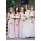 A-Line Long Chiffon Floor Length Bridesmaid Dresses 3010495