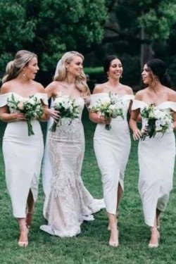 Sheath Off-the-Shoulder Bridesmaid Dresses 3010496