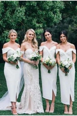 Sheath Off-the-Shoulder Bridesmaid Dresses 3010496