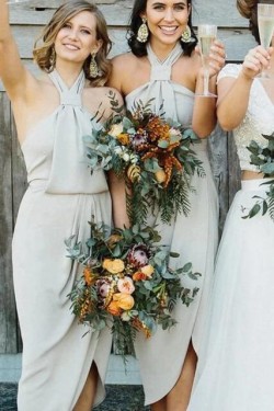 Sheath Halter Bridesmaid Dresses 3010497