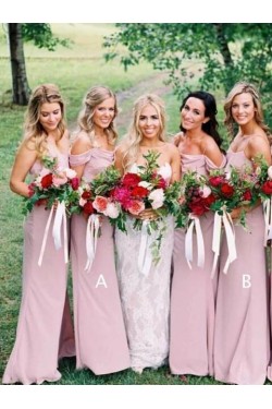 Sheath Spaghetti Straps Floor Length Bridesmaid Dresses 3010498