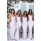 Sheath Spaghetti Straps Floor Length Bridesmaid Dresses 3010505