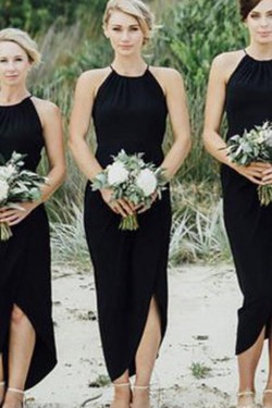 Sheath Black Bridesmaid Dresses 3010507