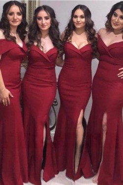 Mermaid Off-the-Shoulder Floor Length Bridesmaid Dresses 3010508