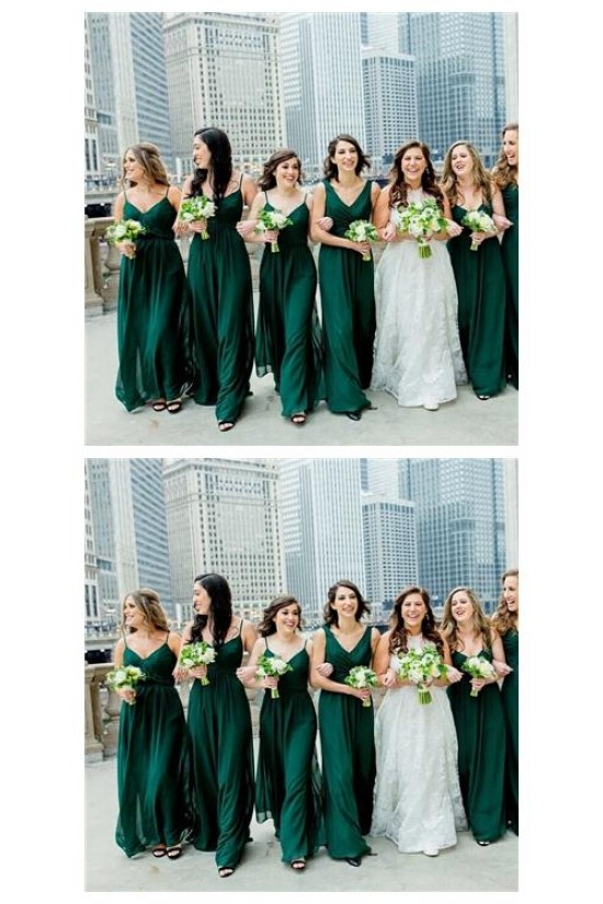 A-Line Long Chiffon Floor Length Bridesmaid Dresses 3010509
