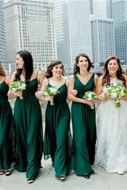 A-Line Long Chiffon Floor Length Bridesmaid Dresses 3010509