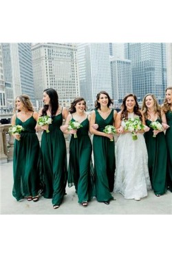 A-Line Long Chiffon Floor Length Bridesmaid Dresses 3010509