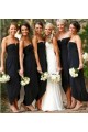 Sheath Strapless Black Floor Length Bridesmaid Dresses 3010510