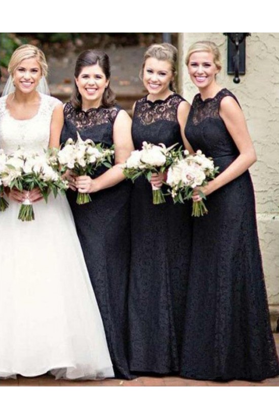 Long Black Lace Floor Length Bridesmaid Dresses 3010511 Long Black Lace Floor Length Bridesmaid Dresses 3010511