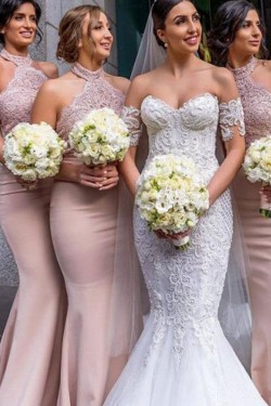Mermaid Lace Long Floor Length Bridesmaid Dresses 3010517