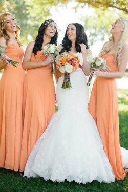 A-Line Long Chiffon Floor Length Bridesmaid Dresses 3010518
