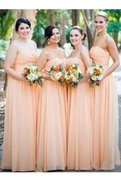 A-Line Long Chiffon Floor Length Bridesmaid Dresses 3010518