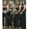 Sheath Spaghetti Straps Long Black Bridesmaid Dresses 3010521