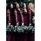 Long Sleeves Lace V-Neck Floor Length Bridesmaid Dresses 3010522