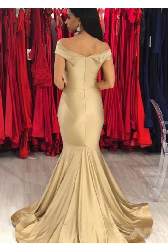 Mermaid Off-the-Shoulder Long Floor Length Bridesmaid Dresses 3010527