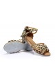 Women's Kids' Heels Sandals Latin With Ankle Strap Leopard Satin Dance Shoes D601011