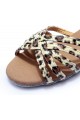 Women's Kids' Heels Sandals Latin With Ankle Strap Leopard Satin Dance Shoes D601011