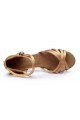 Women's Kids' Heels Sandals Latin With Ankle Strap Nude Satin Dance Shoes D601013