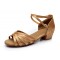 Women's Kids' Heels Sandals Latin With Ankle Strap Nude Satin Dance Shoes D601013