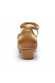 Women's Kids' Heels Sandals Latin With Ankle Strap Nude Satin Dance Shoes D601013