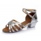 Women's Kids' Leatherette Heels Sandals Latin With Ankle Strap Silver Dance Shoes Wedding Party Shoes D601015