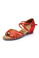 Women's Kids' Dance Shoes Latin/Ballroom Satin Chunky Heel Red Dance Shoes D601016 Women's Kids' Dance Shoes Latin/Ballroom Satin Chunky Heel Red Dance Shoes D601016