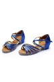 Women's Kids' Dance Shoes Latin/Ballroom Satin Chunky Heel Blue Dance Shoes D601018 Women's Kids' Dance Shoes Latin/Ballroom Satin Chunky Heel Blue Dance Shoes D601018