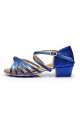 Women's Kids' Dance Shoes Latin/Ballroom Satin Chunky Heel Blue Dance Shoes D601018 Women's Kids' Dance Shoes Latin/Ballroom Satin Chunky Heel Blue Dance Shoes D601018