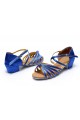 Women's Kids' Dance Shoes Latin/Ballroom Satin Chunky Heel Blue Dance Shoes D601018 Women's Kids' Dance Shoes Latin/Ballroom Satin Chunky Heel Blue Dance Shoes D601018