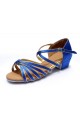 Women's Kids' Dance Shoes Latin/Ballroom Satin Chunky Heel Blue Dance Shoes D601018 Women's Kids' Dance Shoes Latin/Ballroom Satin Chunky Heel Blue Dance Shoes D601018