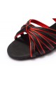 Women's Kids' Dance Shoes Latin/Ballroom Satin Chunky Heel Black Red Dance Shoes D601019 Women's Kids' Dance Shoes Latin/Ballroom Satin Chunky Heel Black Red Dance Shoes D601019