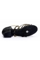 Women's Kids' Dance Shoes Latin/Ballroom Satin Chunky Heel Black Gold Dance Shoes D601020